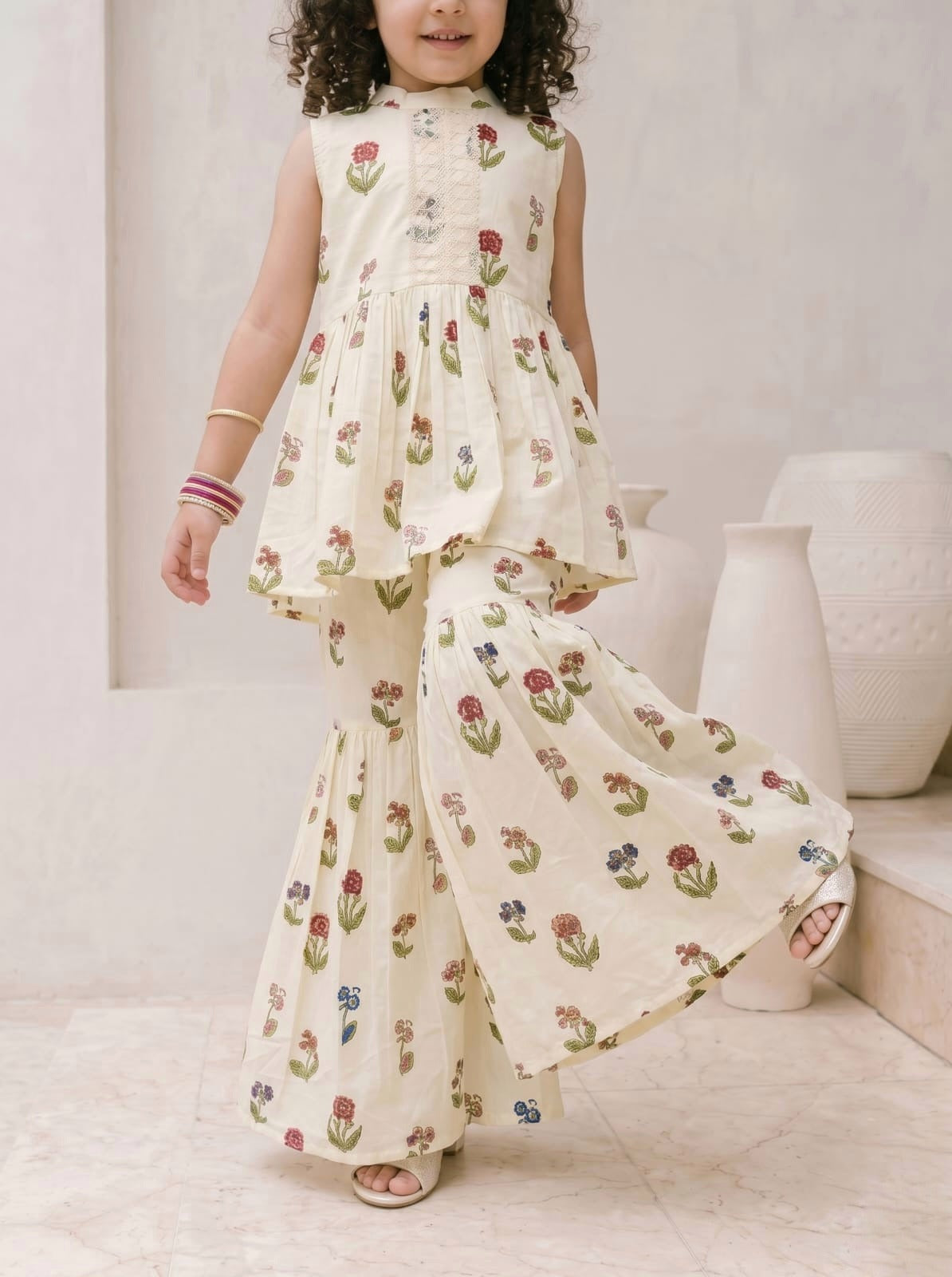 Rosette Charm Sharara Set
