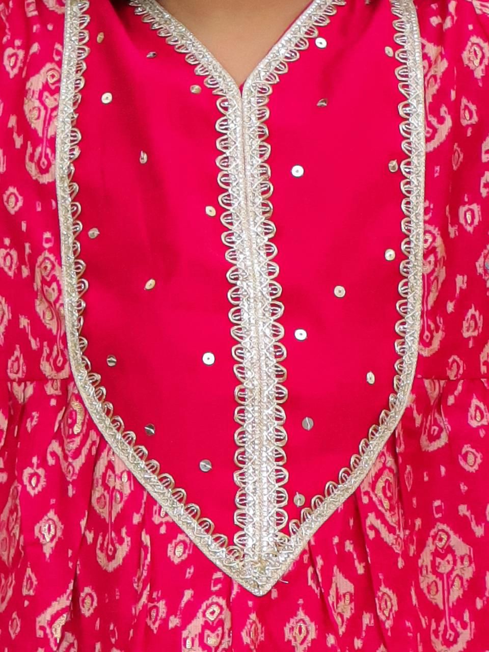 Girl's Pink Kurti Pant Set