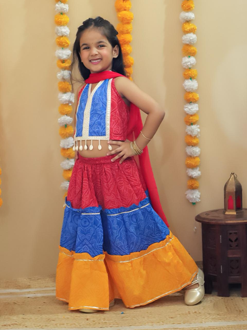 Girl's halter neck navratri lehenga choli