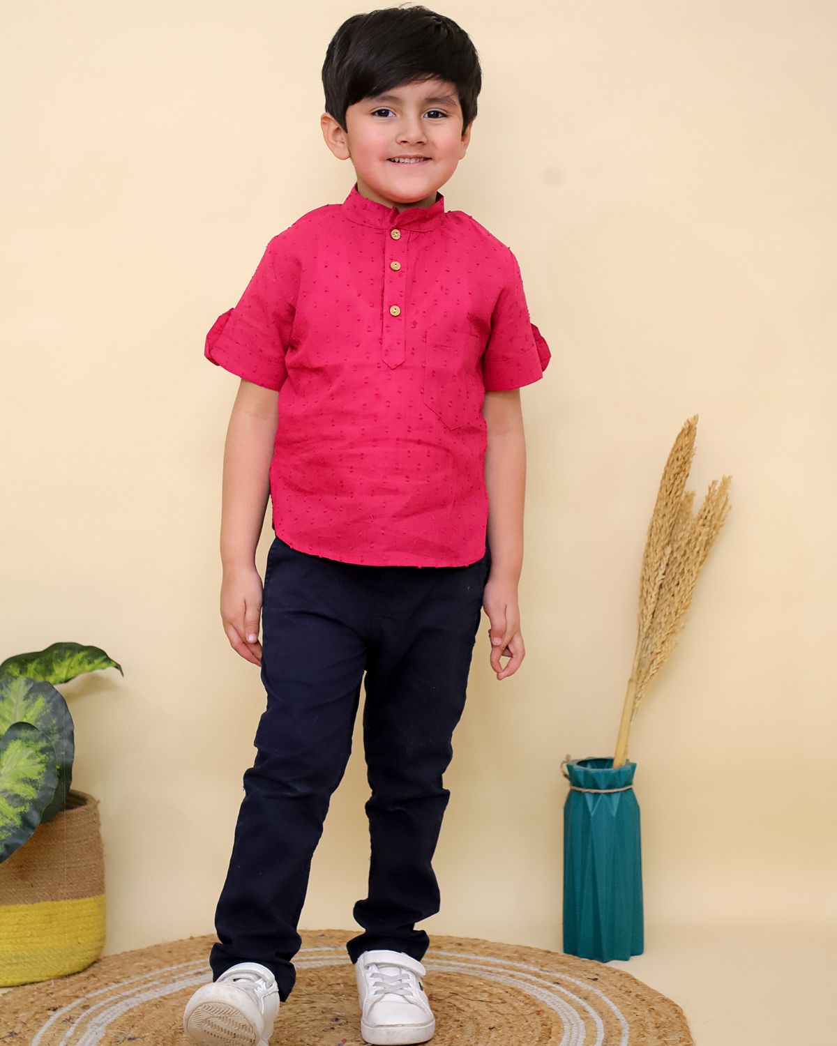 Pink Boys Shirt / Short Kurta
