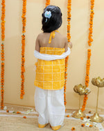 Girls Bhandej Halter Neck Kurta with Afgani Pants