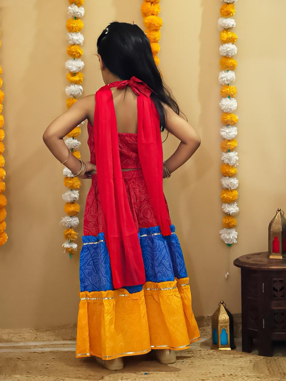 Girl's halter neck navratri lehenga choli