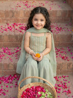 Sage Green Sequin Kurti Sharara Set
