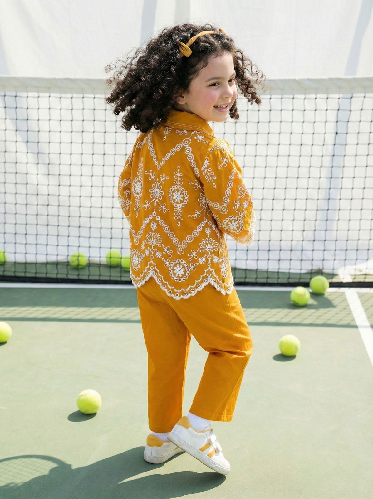 Sunshine Schiffli Girl's Co-ord Set