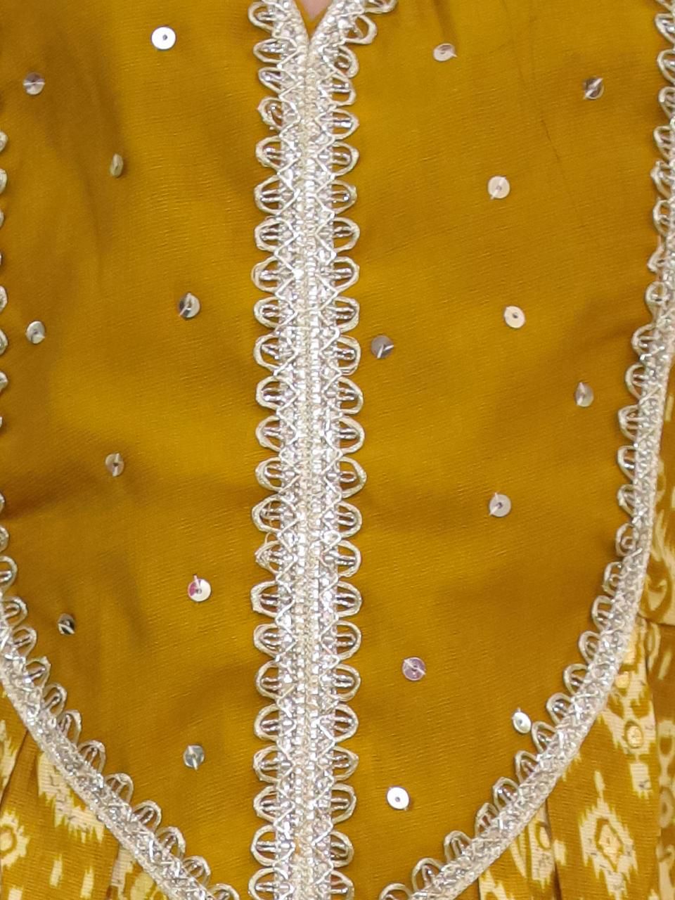 Girl's Mustard Bloom Kurti Pant Set