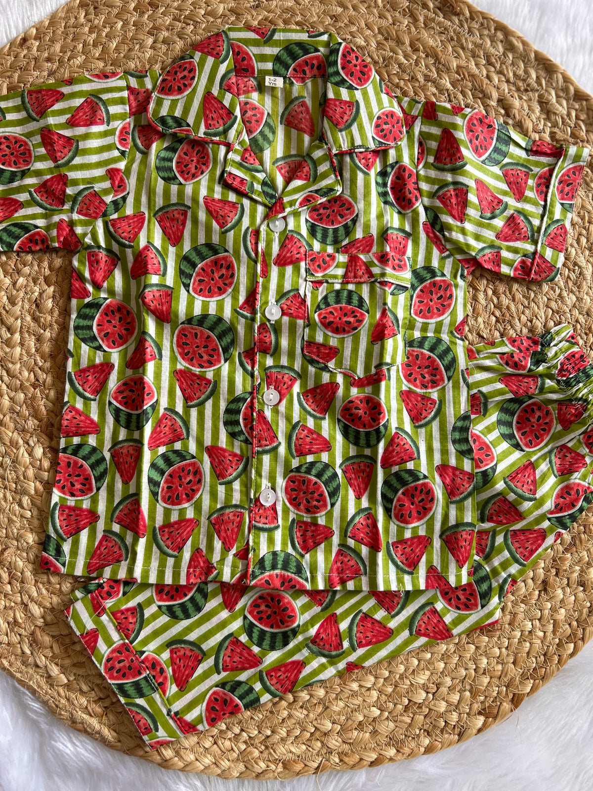 Watermelon Whimsy Cotton Night Suit Set