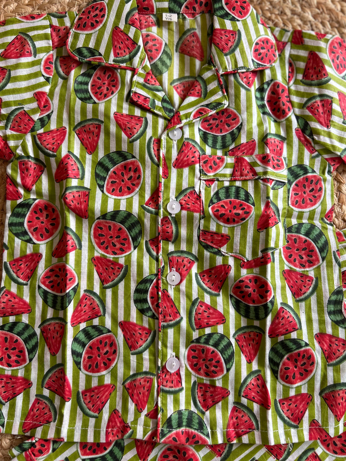 Watermelon Whimsy Cotton Night Suit Set