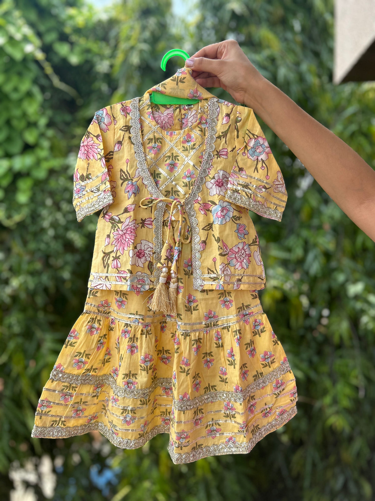 Girl's peplum kurti with sharara