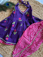 Royal Tulip Halter Neck Kurti with Lehriya Dhoti