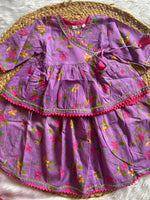 Infant girl angrakha top and skirt-Lavender
