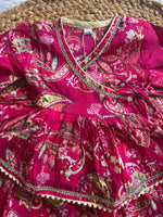 Infant girl angrakha top and skirt-Pink Floral