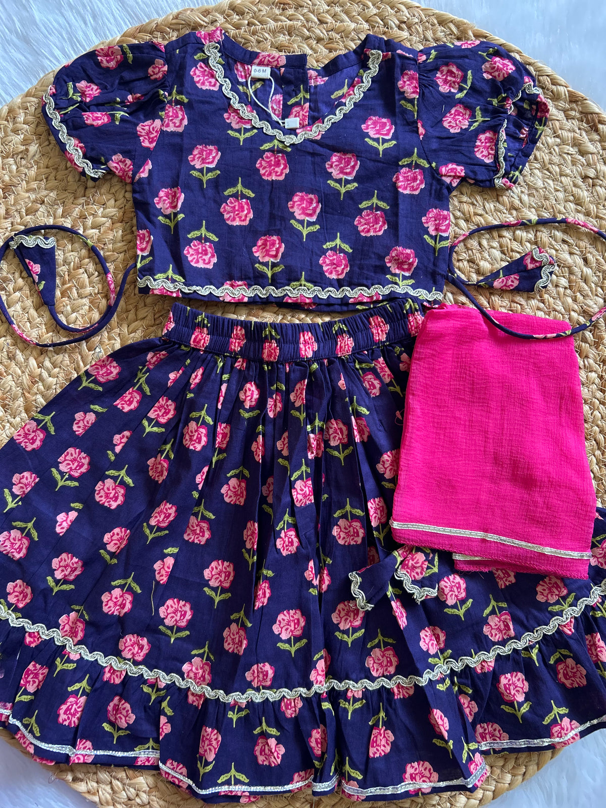 Midnight Bloom Infant Lehenga Set
