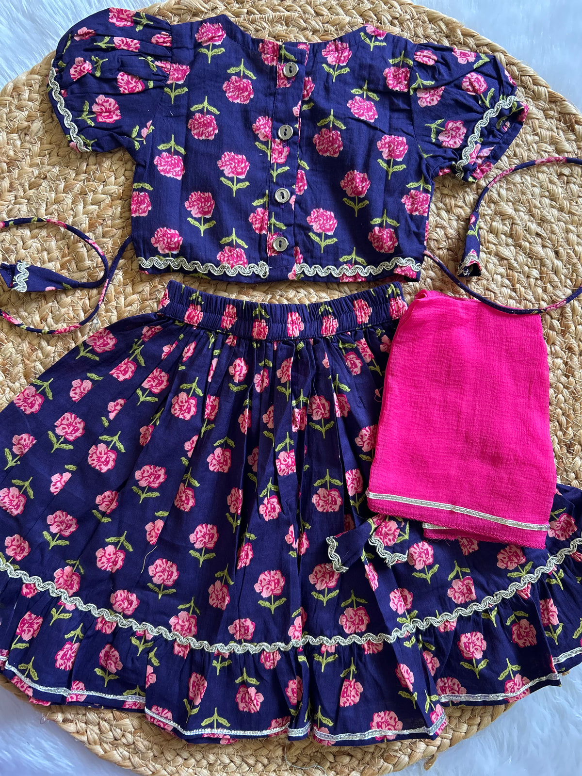 Midnight Bloom Infant Lehenga Set