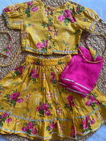 Mustard Rose Infant Lehenga Set