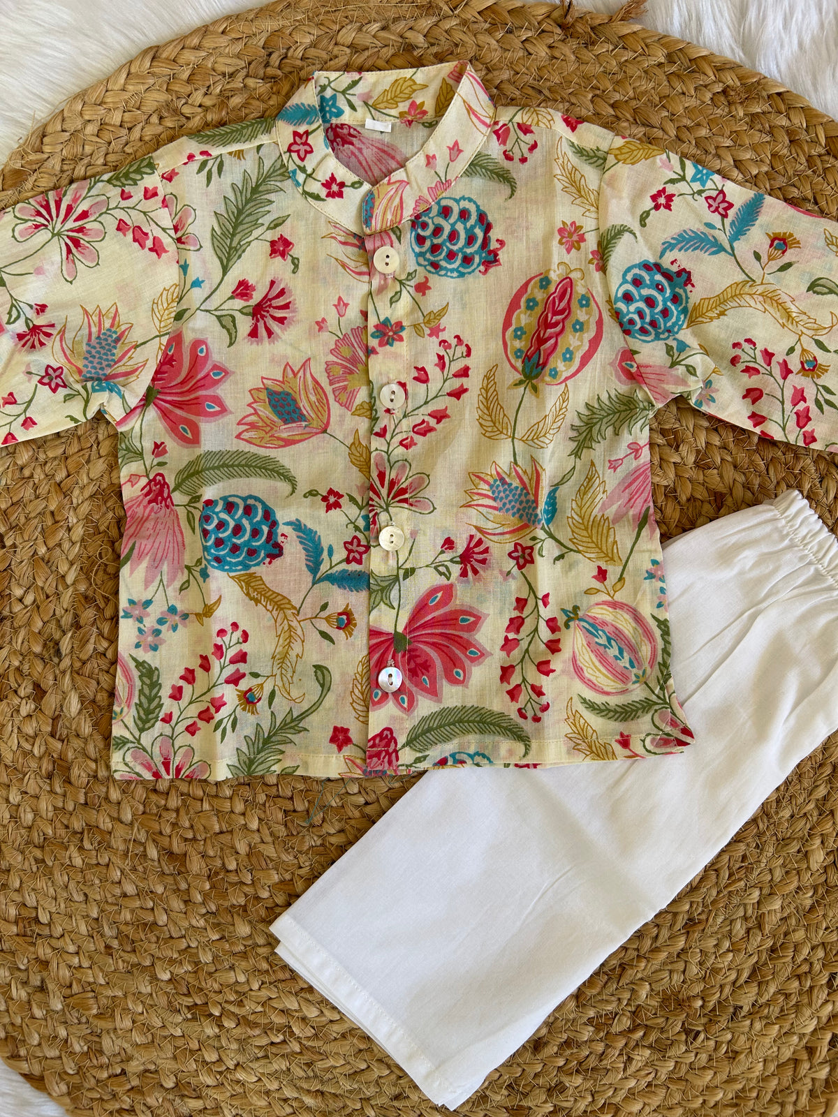 Infant boy's kurta pajama-white