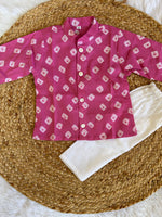 Infant boy's kurta pajama-baby pink bhandej