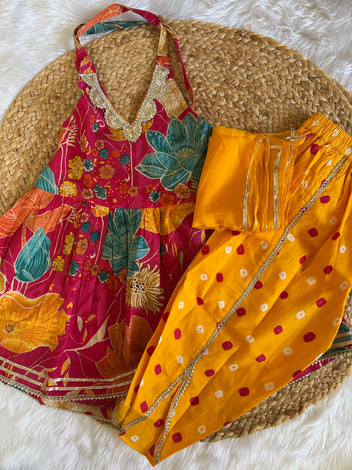 Halter Neck Kurta Dhoti Set – Marigold Muse