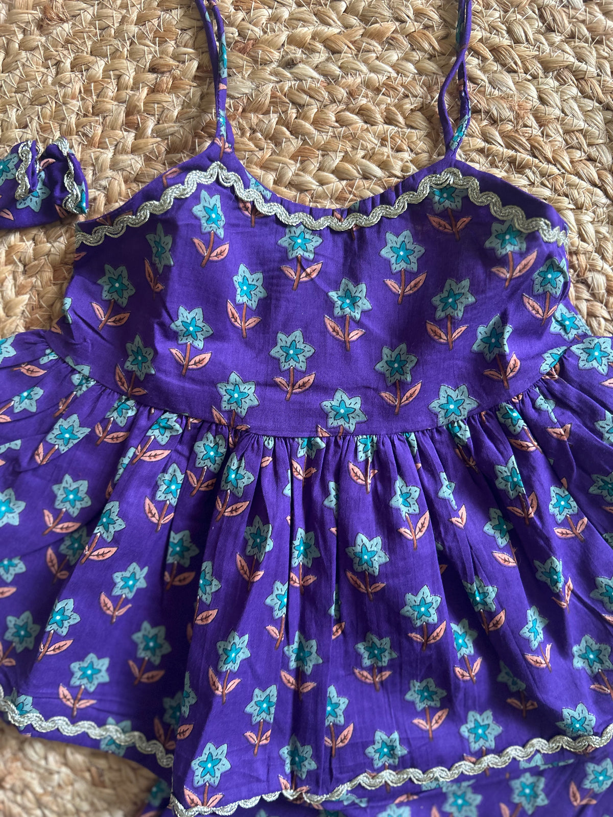Purple Bloom Infant Kurti with Pants