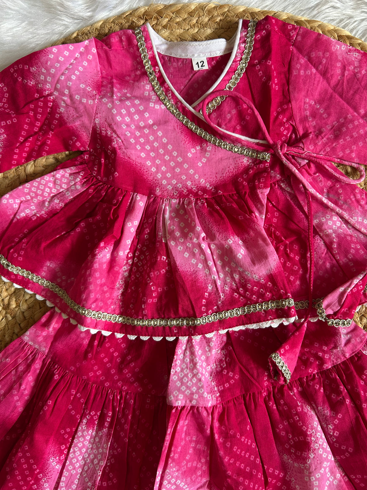 Infant girl angrakha top and skirt-rani bhandej