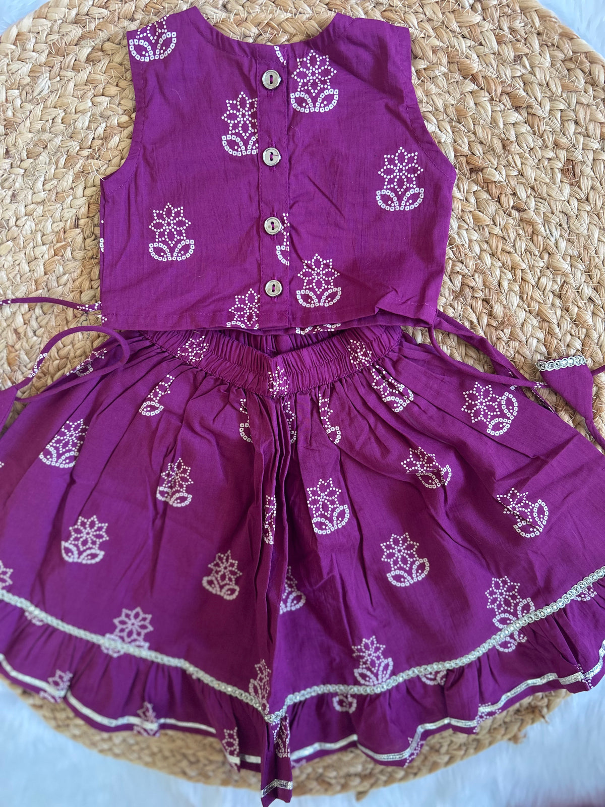 Purple infant lehenga choli with dupatta