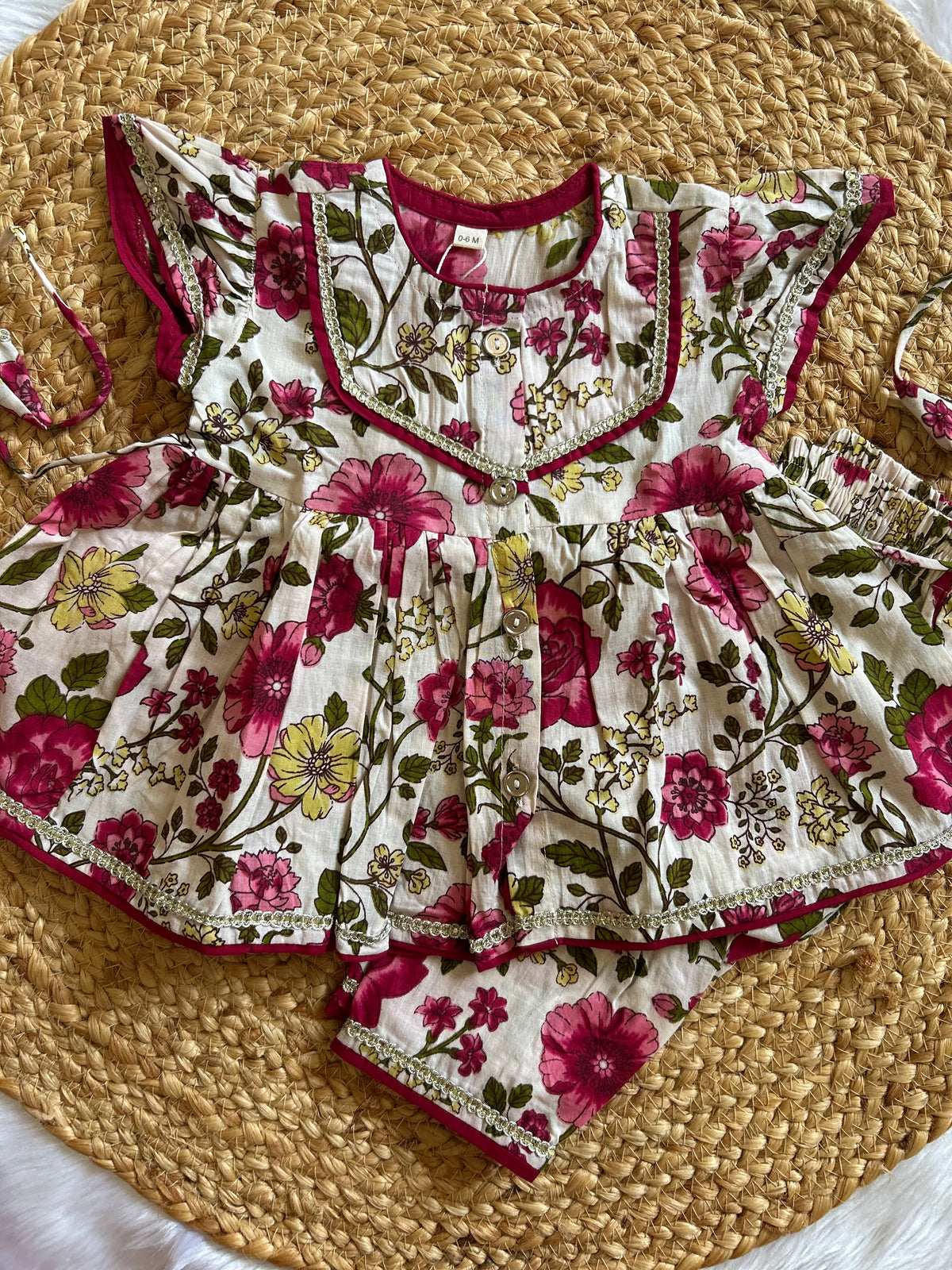White Floral Bloom Infant Co-Ord Set