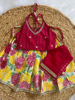 Phoolwari Halter Neck Lehenga Choli with Dupatta