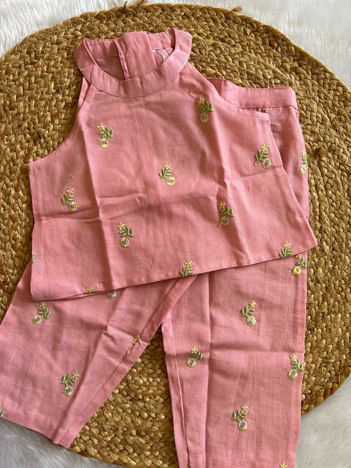 Blush Pink Embroidered Co-ord Set