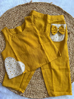 Yellow Heart and bow co-ord set