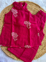 Pink Mul Chanderi Embroidered Co-ord Set