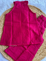 Pink Mul Chanderi Embroidered Co-ord Set