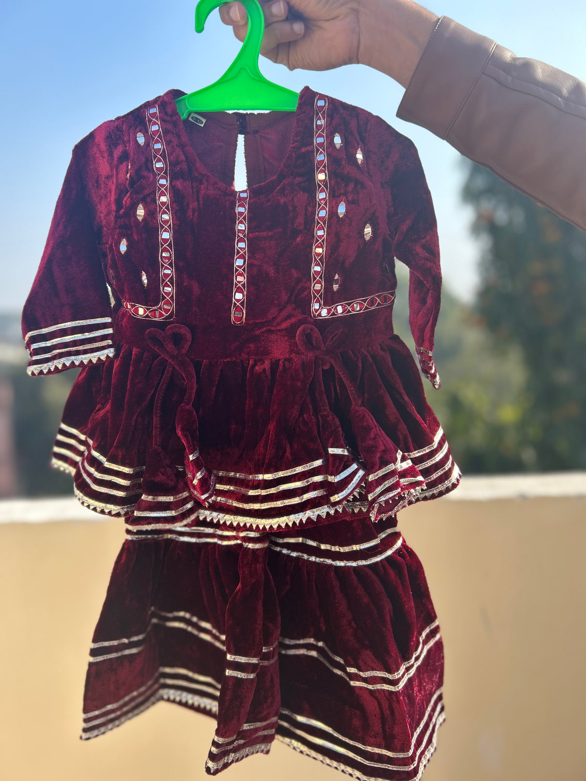 Girls Velvet Kurti Sharara