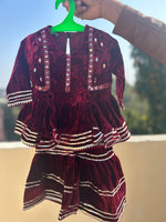 Girls Velvet Kurti Sharara