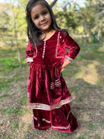 Girls Velvet Kurti Sharara