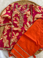 Phoolwari Orange Farshi Set