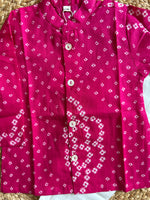 Infant boy's kurta pajama-Pink bhandej