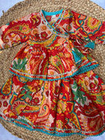 Infant girl angrakha top and skirt-Multicolor