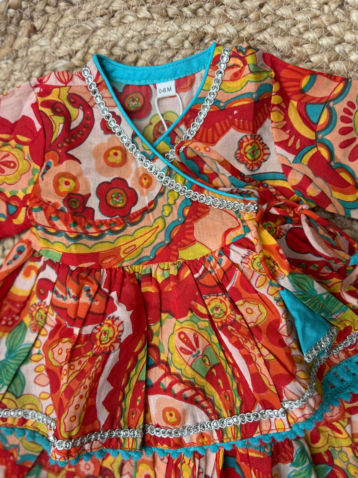 Infant girl angrakha top and skirt-Multicolor