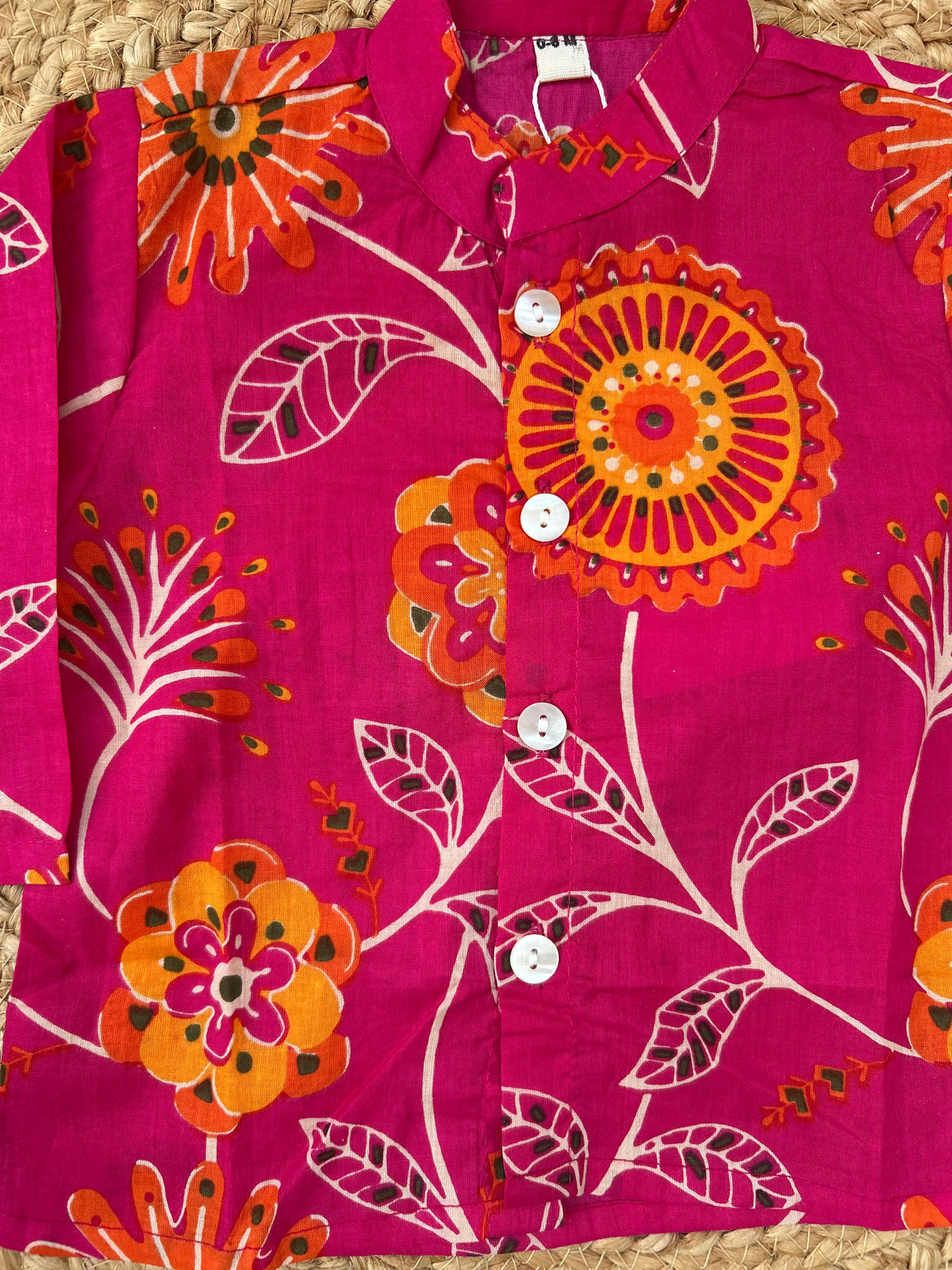 Infant Boys Dhoti Kurta set-Fuchsia Pink