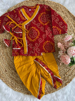 Infant Boys Dhoti Kurta set in Bhandej print