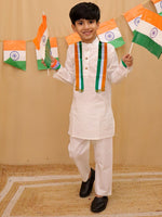 Boy's kurta pajama with tri color scarf