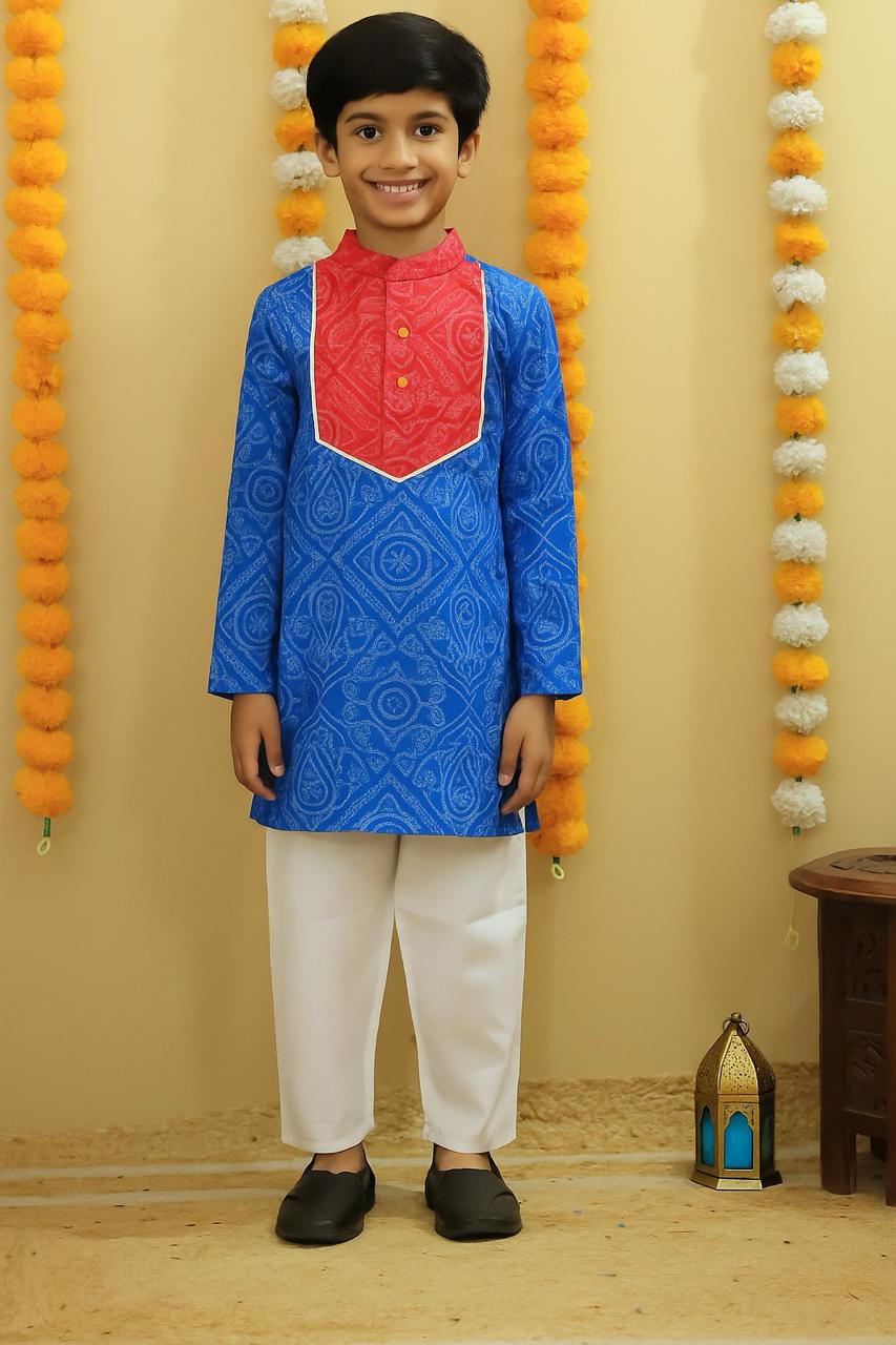 Boy's navratri blue kurta pajama