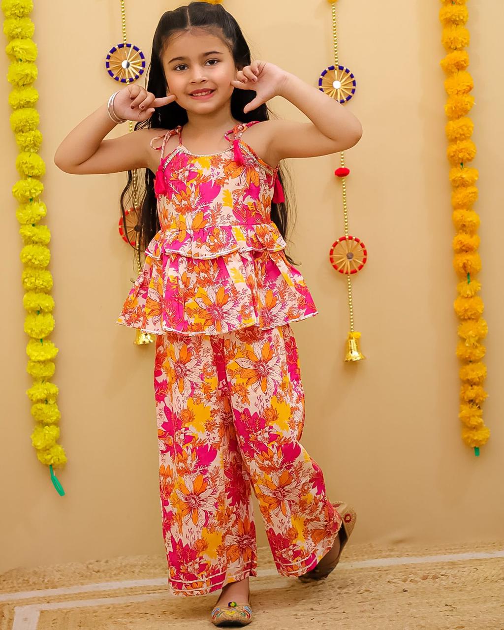 Double layer ethnic co-ord set