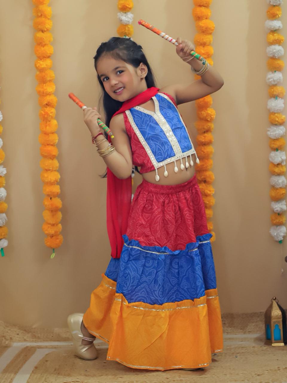 Girl's halter neck navratri lehenga choli