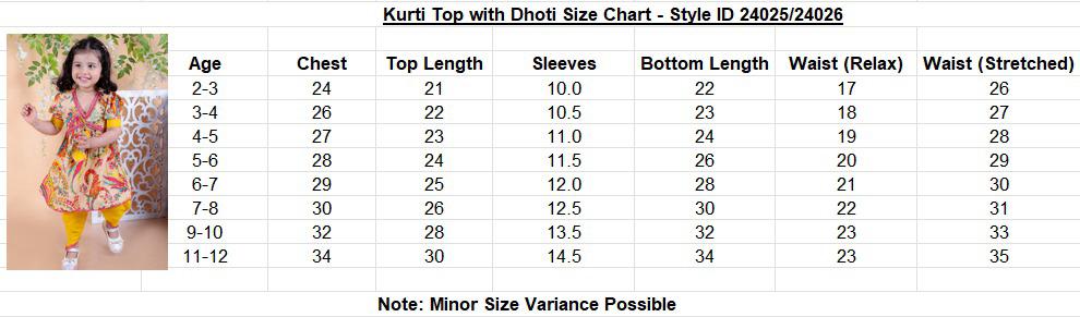 Girls Dhoti Kurta Set