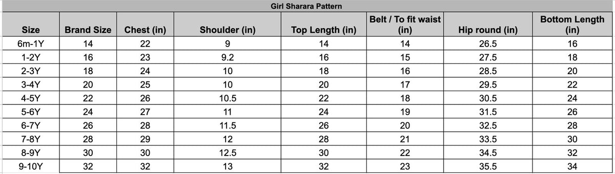 Girls Kurta Sharara Set