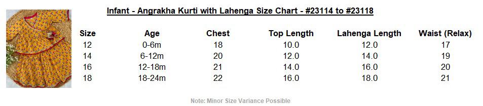 Infant girl angrakha top and skirt-White Yellow