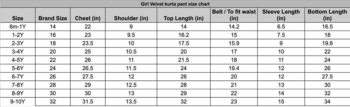 Girls Velvet Kurti Pant