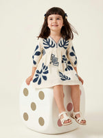 Ivory and Ink Embroidered Dress