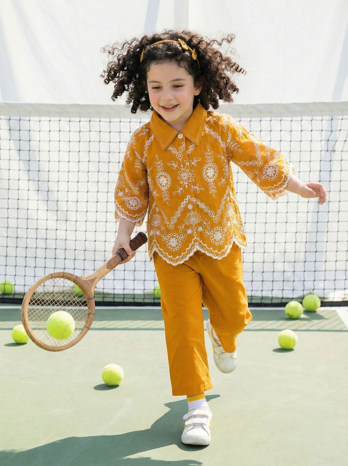 Sunshine Schiffli Girl's Co-ord Set