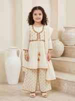 Gulnaar Ivory Sharar Set With Dupatta